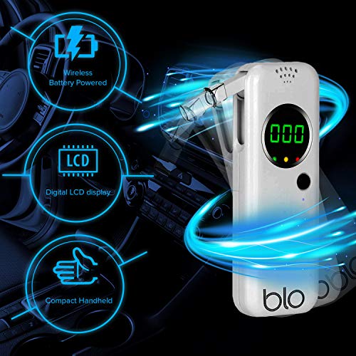 BLO Alcohol Breathalyzer & Mouthpiece | Portable Breath Tester with Digital L...