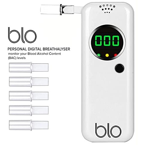 BLO Alcohol Breathalyzer & Mouthpiece | Portable Breath Tester with Digital L...