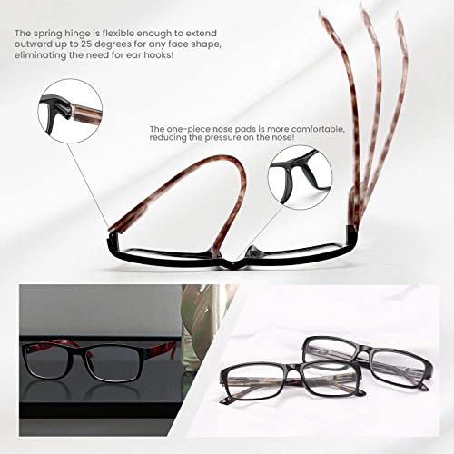 BLS BLUES Reading Glasses for Women/Men Blue Light Blocking, Fashion Readers ...