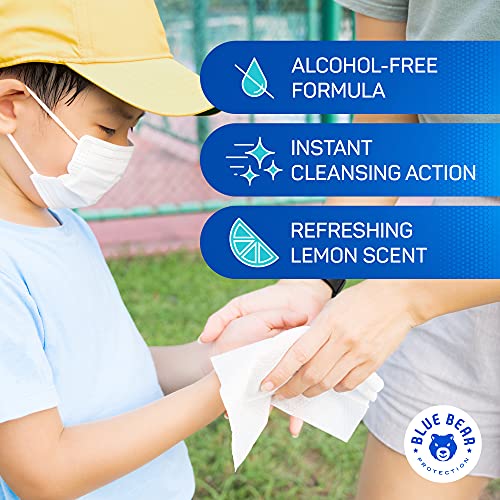 Blue Bear Protection Antibacterial Hand Wipes, Wet Wipes, Hand Cleaning Wipes...