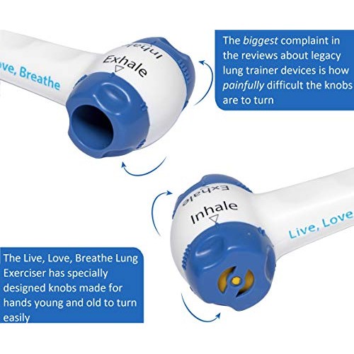 Live, Love, Breathe - USA Made Lung Exerciser Inspiratory, Expiratory Interco...