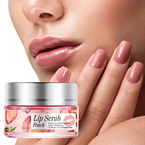 Lip Scrub, Lip Sleeping Mask, Lip Treatment,Peach Overnight Moisturizing Repa...