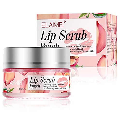 Lip Scrub, Lip Sleeping Mask, Lip Treatment,Peach Overnight Moisturizing Repa...