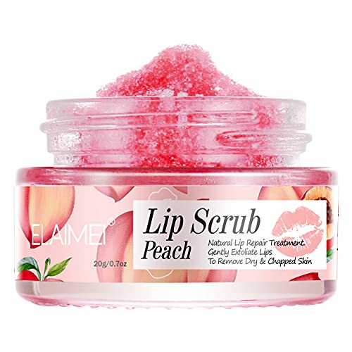 Lip Scrub, Lip Sleeping Mask, Lip Treatment,Peach Overnight Moisturizing Repa...