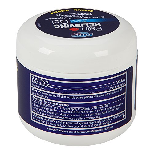 BLUE GOO PAIN RELIEVING GEL, 4 Ounce, Fast Acting, Cooling/Soothing Relief, f...