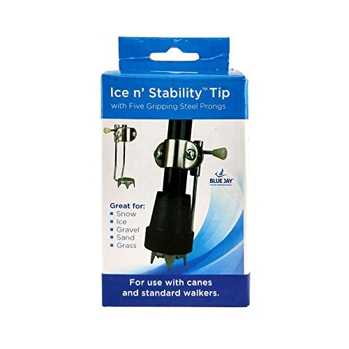 Blue Jay An Elite Healthcare Brand Ice n Stability Cane Tip with 5 gripping S...