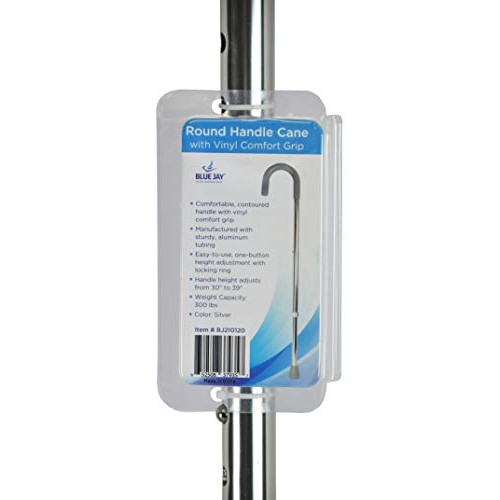 Blue Jay An Elite Healthcare Brand Round Handle Cane with Vinyl Comfort Grip ...