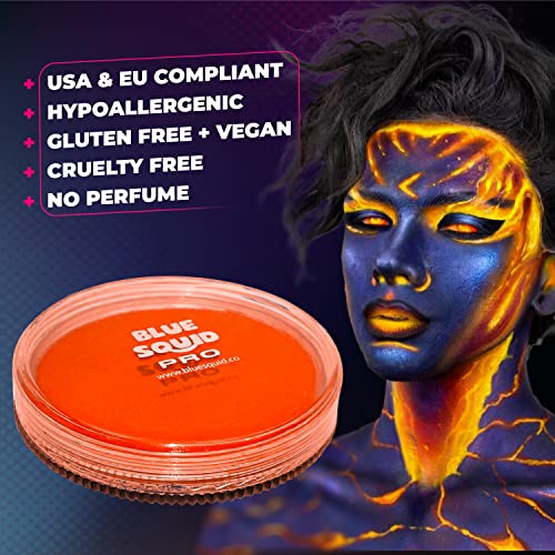 Blue Squid PRO Face Paint - Classic Orange (30gm), Superior Quality Professio...