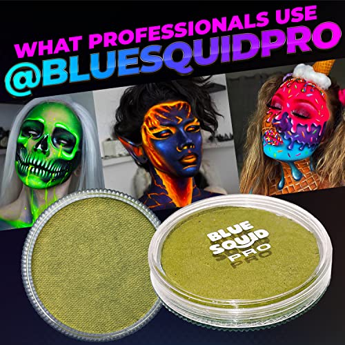 Blue Squid PRO Face Paint - Metallic Bronze Green (30gm), Superior Quality Pr...