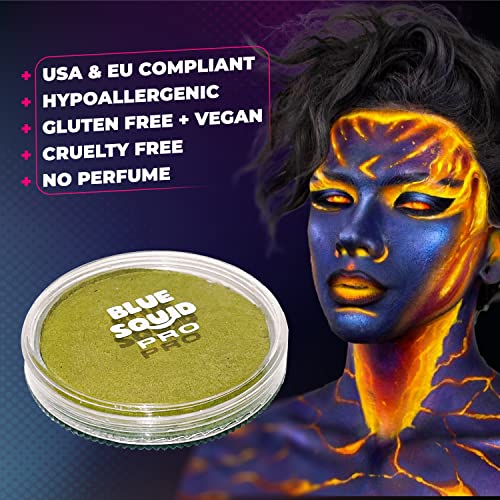Blue Squid PRO Face Paint - Metallic Bronze Green (30gm), Superior Quality Pr...
