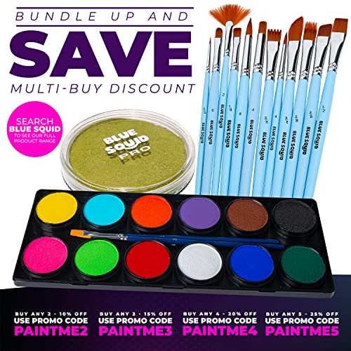 Blue Squid PRO Face Paint - Metallic Bronze Green (30gm), Superior Quality Pr...