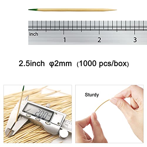 BLUE TOP Wood Bamboo Mint Individually Cello Wrapped Toothpicks 2.5 Inch Pack...