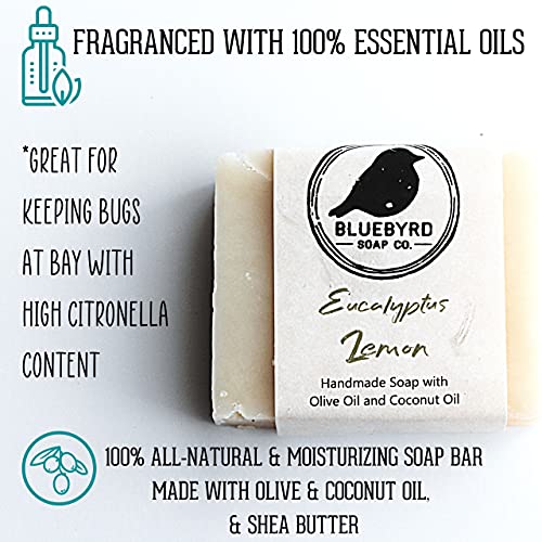 Bluebyrd Soap Co. Eucalyptus Lemon All Natural Soap Bar | Citronella Essentia...