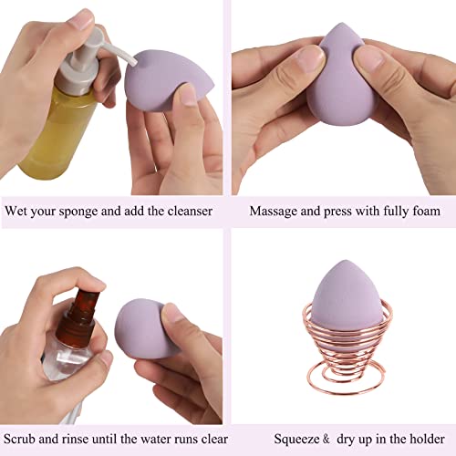 4 Pcs Makeup Sponges Blender Set - Makeup Sponges For Foundation Blender with...