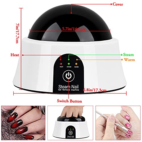 Gel Nail Polish Remover Machine Set, Nail Steamer Acetone Nail Polish Remover...