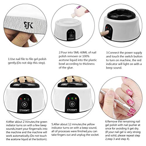 Nail Remover Steam Nail Polish Remover Machine Set, Portable Nail Steamer Ste...