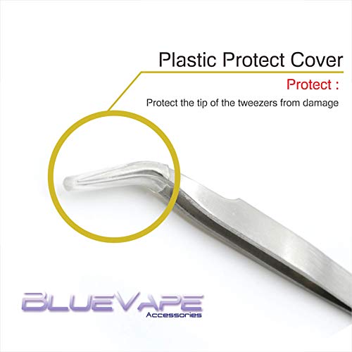 BLUEVAPE Stainless Steel Tweezers, Angled Pointed Perfect Craft Fine Angled R...