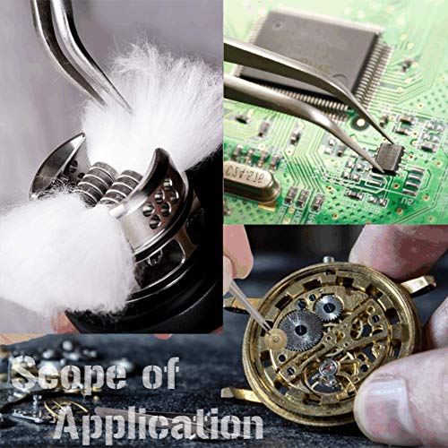 BLUEVAPE Stainless Steel Tweezers, Angled Pointed Perfect Craft Fine Angled R...