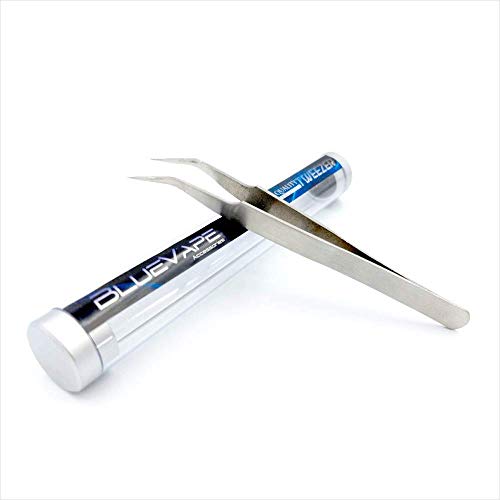 BLUEVAPE Stainless Steel Tweezers, Angled Pointed Perfect Craft Fine Angled R...