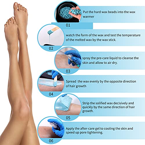 Hair Removal Waxing Kit, Include Non-stick Wax Warmer, 3.5 OZ Hard Wax Beads ...