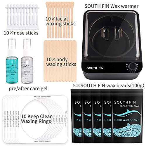 Hair Removal Waxing Kit, Include Non-stick Wax Warmer, 3.5 OZ Hard Wax Beads ...