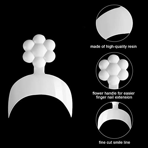 100 Pieces French Short Style False Nails 10 Sizes Finger Sticker Extension T...