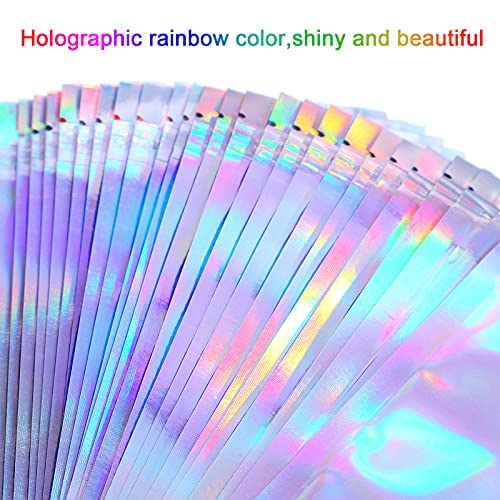 100 Pieces Storage Bags Holographic Packaging Bags Storage Bag for Food Stora...
