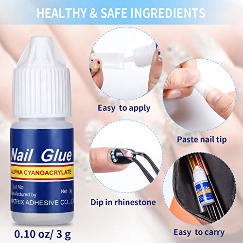 12 Bottles Nail Glue Quick Drying Nail Glue Adhesive Beauty Nail False Nail T...