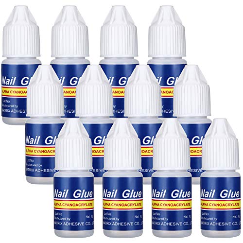12 Bottles Nail Glue Quick Drying Nail Glue Adhesive Beauty Nail False Nail T...