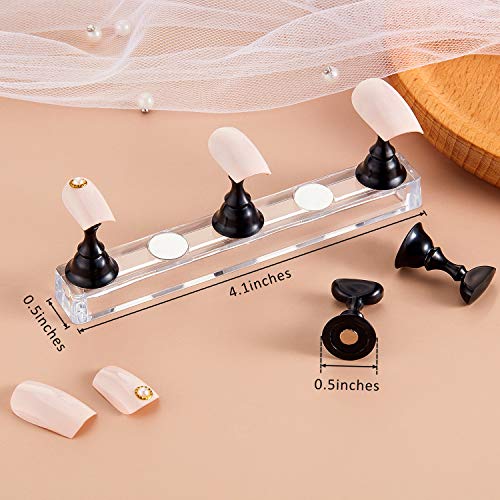 2 Sets Acrylic Nail Display Stand Nail Tip Practice Holder Magnetic Nail Prac...