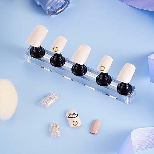 2 Sets Acrylic Nail Display Stand Nail Tip Practice Holder Magnetic Nail Prac...