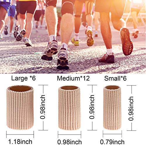 24 Pieces Toe Cushion Tube 0.98 Inches Toe Tubes Sleeves Soft Gel Corn Pad Pr...