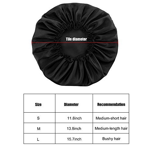 Blulu 3 Pieces Sleep Cap Satin Bonnet Night Head Cover Sleeping Soft Hair Tur...