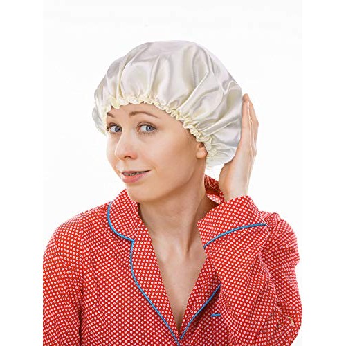 Blulu 3 Pieces Sleep Cap Satin Bonnet Night Head Cover Sleeping Soft Hair Tur...