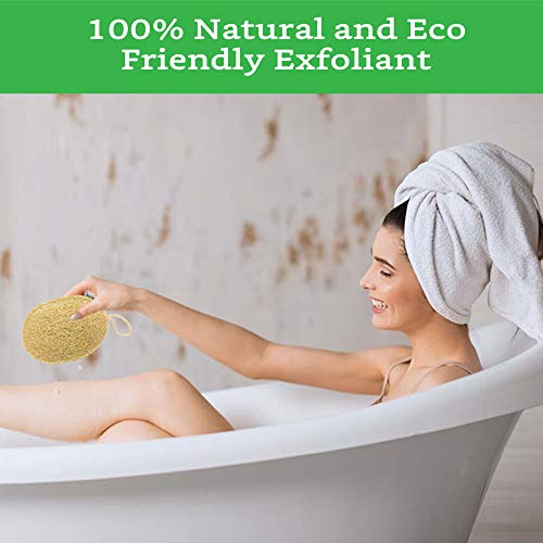 100% Natural Loofah Exfoliating Sponge (3 Pack) - Loofah Body Scrubber - Loof...