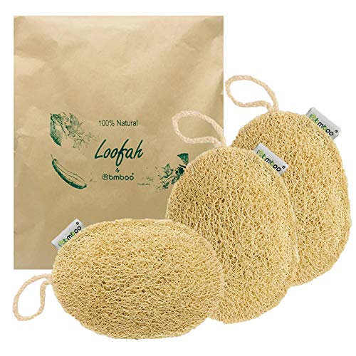 100% Natural Loofah Exfoliating Sponge (3 Pack) - Loofah Body Scrubber - Loof...
