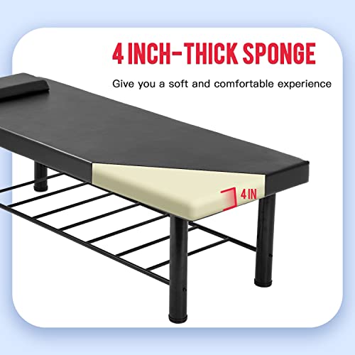 Massage Table Heavy Duty Massage Bed Salon Table with Memory Foam for Physica...