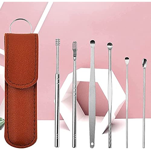 Ear Wax Removal Tool Set - Spiral Design Stainless Steel Ear Wax Cleansing Ki...