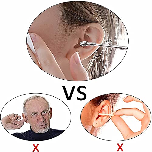 Ear Wax Removal Tool Set - Spiral Design Stainless Steel Ear Wax Cleansing Ki...