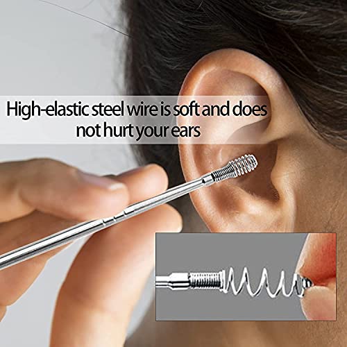 Ear Wax Removal Tool Set - Spiral Design Stainless Steel Ear Wax Cleansing Ki...