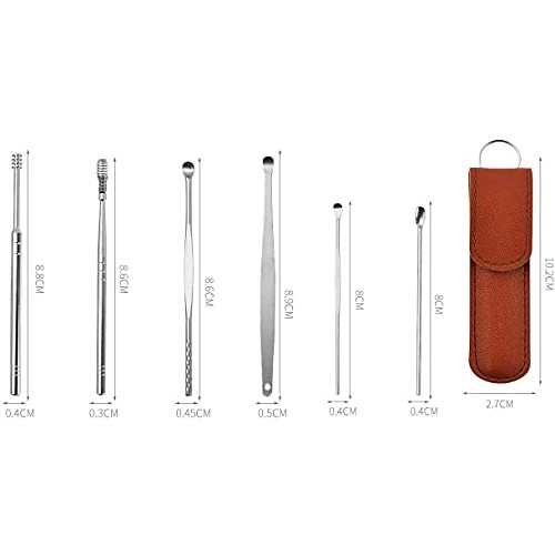 Ear Wax Removal Tool Set - Spiral Design Stainless Steel Ear Wax Cleansing Ki...