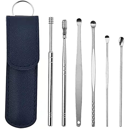 Ear Wax Removal Tool Set - Spiral Design Stainless Steel Ear Wax Cleansing Ki...