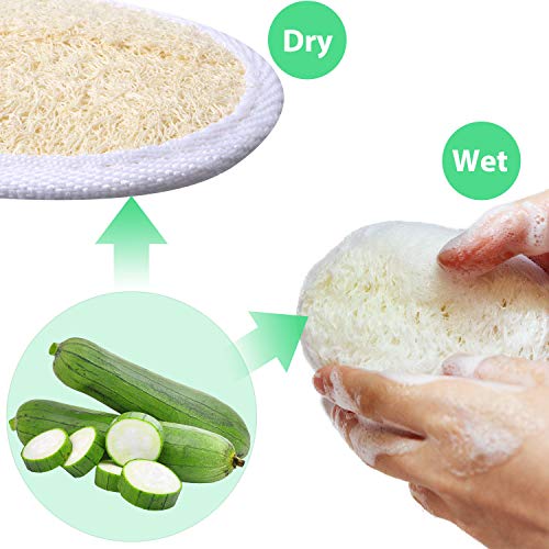 18 Packs Bath Shower Loofah Sponge Pad Exfoliating Loofah Body Scrubber Natur...
