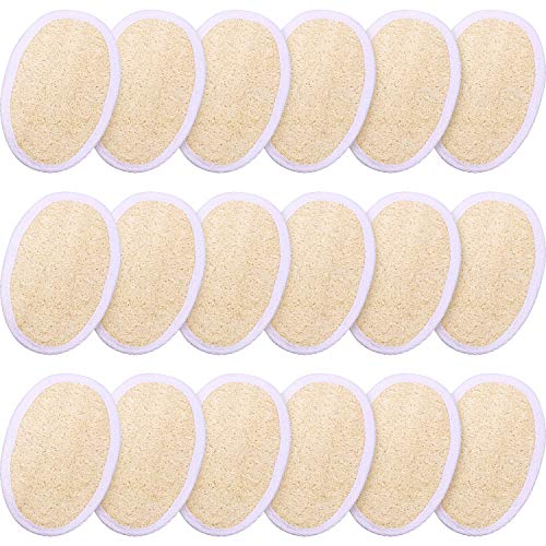 18 Packs Bath Shower Loofah Sponge Pad Exfoliating Loofah Body Scrubber Natur...