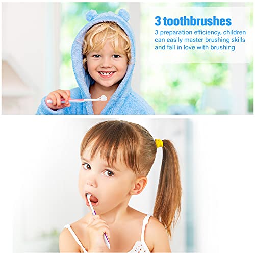 2 Pieces Autism Toothbrush Three Bristle Travel Toothbrush for Complete Teeth...