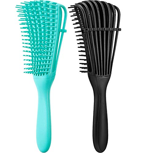 2 Pieces Detangling Brush for Afro America/ African Hair Textured 3a to 4c Ki...