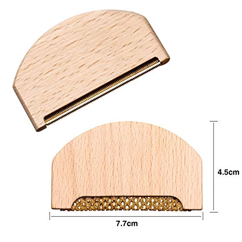 3 Pieces Wood Cashmere Comb and Wood Sweater Shaver Comb Combo Pack Fabric Sw...