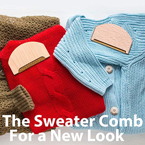 3 Pieces Wood Cashmere Comb and Wood Sweater Shaver Comb Combo Pack Fabric Sw...