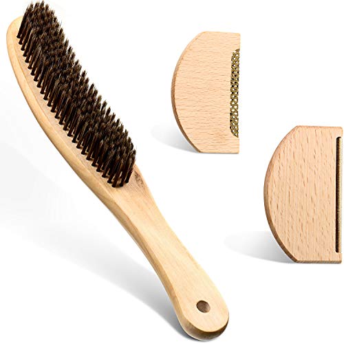3 Pieces Wood Cashmere Comb and Wood Sweater Shaver Comb Combo Pack Fabric Sw...