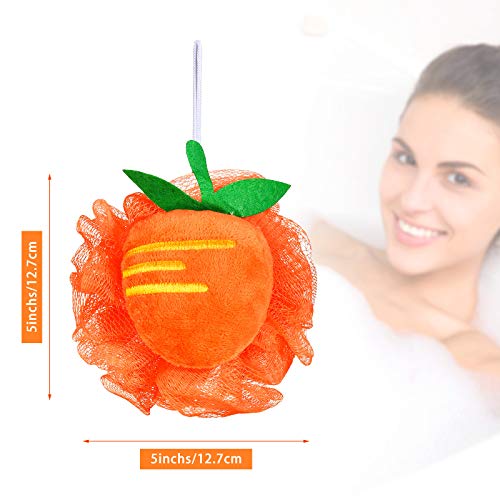 6 Pieces Cute Fruit Bath Shower Sponge Loofahs Mesh Pouf Shower Ball Colorful...